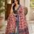 Pink readymade printed silk blend saree