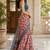 Pink readymade printed silk blend saree