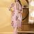 Women's cotton kota doria pink  embellished  hand block printed ready to wear full suit with straight pant & dupatta