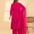 Women's cotton embellished  rani pink color ready to wear full suit with straight pant & dupatta