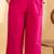 Women's cotton embellished  rani pink color ready to wear full suit with straight pant & dupatta