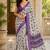 Grey floral pre stitched linen silk saree