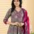 Cotton dark pink hand block printed anarkali pattern full suit with straight pant & dupatta