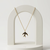 925 Sterling Silver Gold Plated Swallow Bird Pendant Necklace with Black Cubic Zirconia  