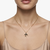 925 Sterling Silver Gold Plated Swallow Bird Pendant Necklace with Black Cubic Zirconia  