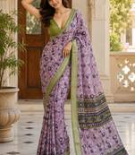 Lavender easy drape linen saree