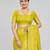 Lime yellow zari woven art silk traditional saree with unstitched blouse
