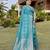 Teal zari woven art silk traditional saree with unstitched blouse