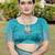 Teal zari woven art silk traditional saree with unstitched blouse
