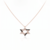 925 Sterling Silver Rose Gold Plated Star of David Necklace with Black & White Cubic Zirconia