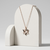 925 Sterling Silver Rose Gold Plated Star of David Necklace with Black & White Cubic Zirconia