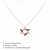 925 Sterling Silver Rose Gold Plated Star of David Necklace with Black & White Cubic Zirconia