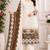 Brown&white georgette semi stitched suit with embroidery & sequence work