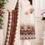 Maroon&white georgette semi stitched suit with embroidery & sequence work