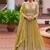 Yellow chinon semi stitched suit with embroidery & codding work