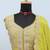 Yellow chinon semi stitched suit with embroidery & codding work