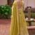 Yellow chinon semi stitched suit with embroidery & codding work