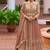 Peach chinon semi stitched suit with embroidery & codding work