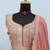 Peach chinon semi stitched suit with embroidery & codding work