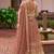 Peach chinon semi stitched suit with embroidery & codding work