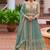 Blue chinon semi stitched suit with embroidery & codding work