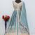 Blue chinon semi stitched suit with embroidery & codding work