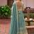 Blue chinon semi stitched suit with embroidery & codding work
