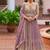 Lavender chinon semi stitched suit with embroidery & codding work
