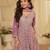 Purple georgette free size stitched suit with embroidery & zarkan work
