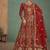 Red net semi stitched anarkali suit with codding & stone work