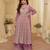 Purple georgette free size stitched suit with embroidery & zarkan work