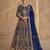 Blue net semi stitched anarkali suit with codding & stone work