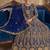 Blue net semi stitched anarkali suit with codding & stone work