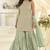 Sea georgette free size stitched suit with embroidery & zarkan work