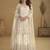 White net free size stitched suit with embroidery & hand work