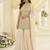 White georgette free size stitched suit with embroidery & zarkan work