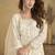 White net free size stitched suit with embroidery & hand work
