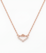 925 Sterling Silver Rose Gold Plated Double Heart Necklace with Cubic Zirconia