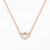 925 Sterling Silver Rose Gold Plated Double Heart Necklace with Cubic Zirconia
