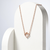 925 Sterling Silver Rose Gold Plated Double Heart Necklace with Cubic Zirconia