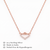 925 Sterling Silver Rose Gold Plated Double Heart Necklace with Cubic Zirconia