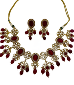 The ruby floral kundan necklace set