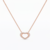 925 Sterling Silver Rose Gold Plated Open Heart Necklace with Cubic Zirconia