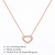 925 Sterling Silver Rose Gold Plated Open Heart Necklace with Cubic Zirconia