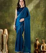 Solid silk blend ready to wear saree