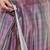 Purple checked  print silk blend regular saree