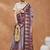 Purple checked  print silk blend ready to wear saree