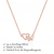 925 Sterling Silver Rose Gold Plated Heart & Butterfly Necklace with Cubic Zirconia