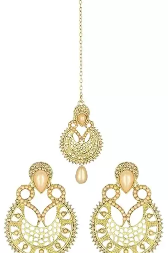 Base metal traditional gold tone jewelry set for women