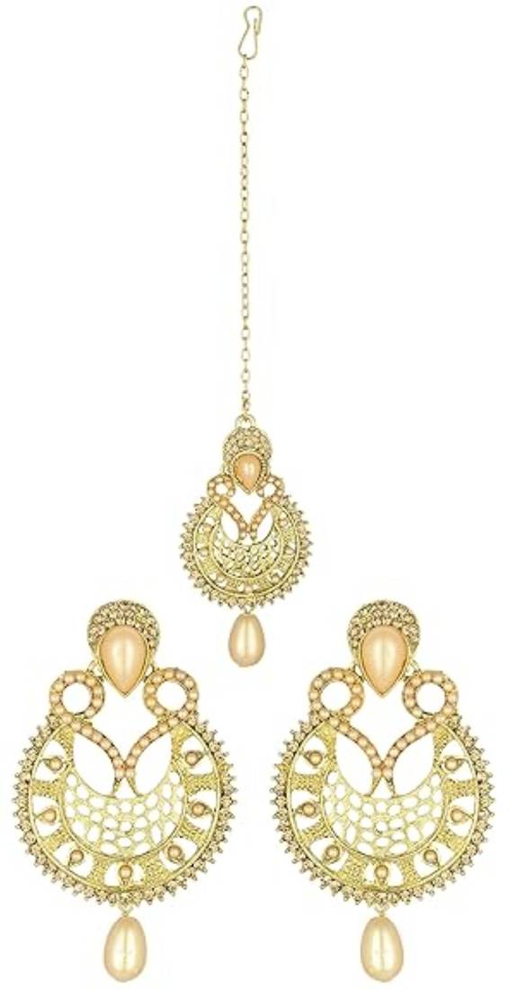 Base metal traditional gold tone jewelry set for women